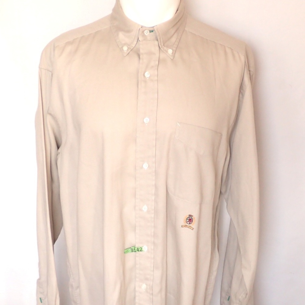 TOMMY HILFIGER Solid Khaki Soft Cotton  15 1/2 34